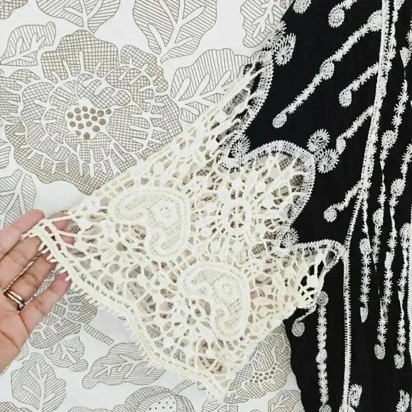 RAJ Crochet Embroidered Boho Open front Women's Cardigan One Size 8307 - Picture 3 of 6